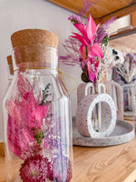 Crystal and flowers - fuchsia