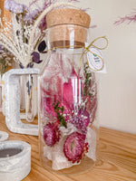 Crystal and flowers - fuchsia